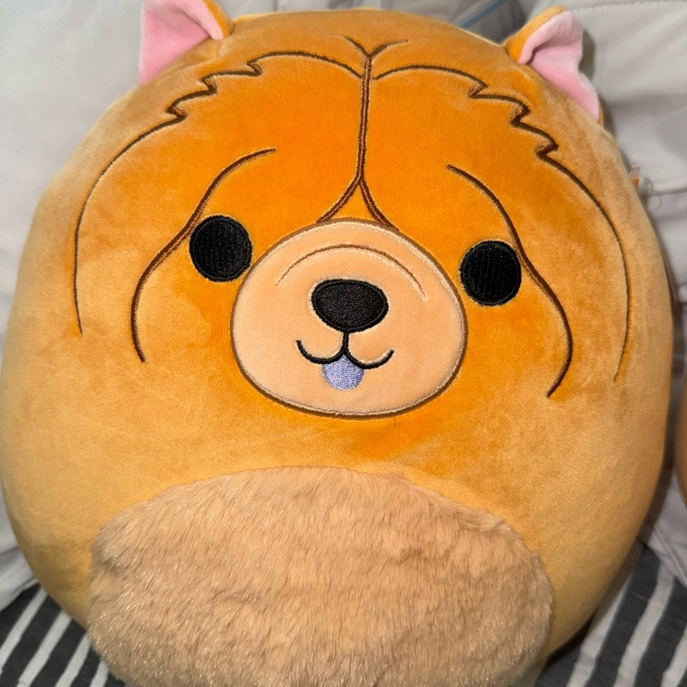 Squishmallow Sandro Plush Dog Pillow - Tan and Black